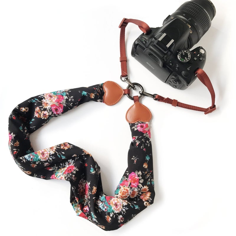 Alled Camera Neck Shoulder Belt Strap, Chevron Scarf Vintage Print Soft Coloful Camera Straps for Women/Men for DSLR/SLR - Image 1
